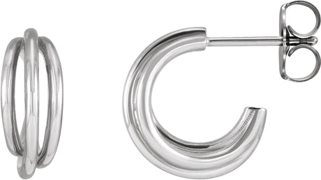 14K Gold Hoop Earrings III - White Gold