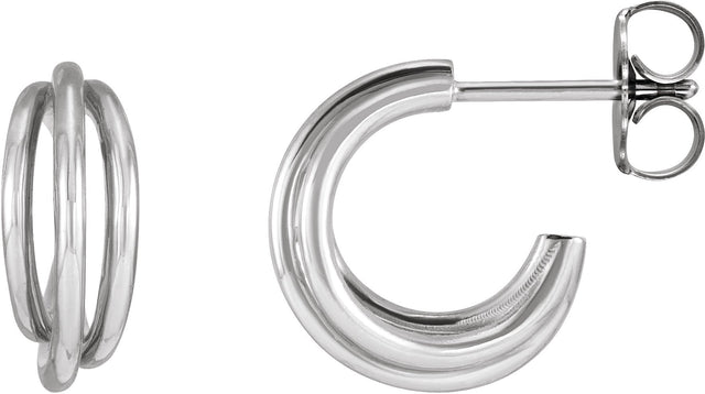 14K Gold Hoop Earrings III - White Gold