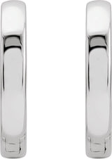 14K Gold Hinged Hoop Earrings IV - White Gold - view 2