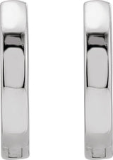 18K Gold Hinged Hoop Earrings - White Gold - view 2