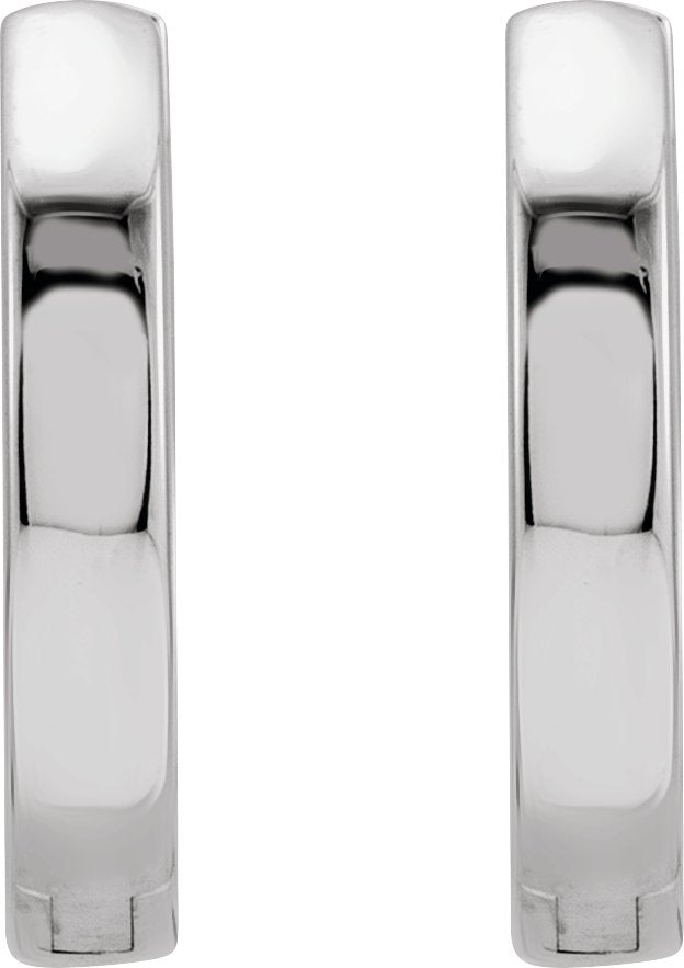 18K Gold Hinged Hoop Earrings - White Gold - view 2