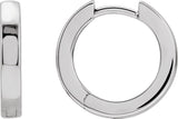 18K Gold Hinged Hoop Earrings - White Gold