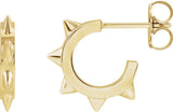 Platinum Spike Hoop Earrings