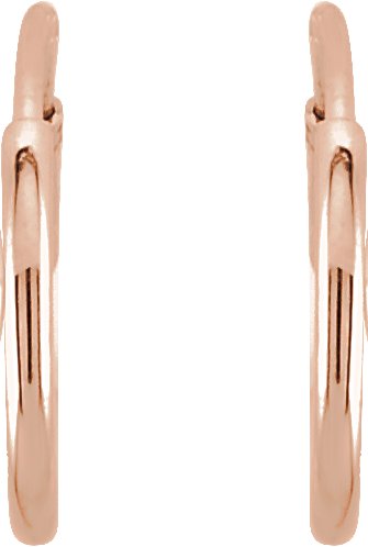14K Gold Endless Tube Hoop Earrings - Rose Gold - view 2