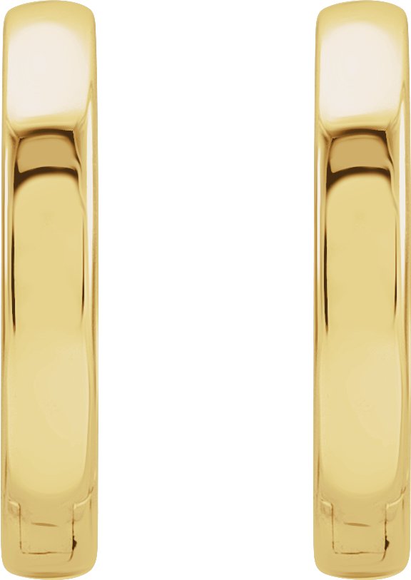 18K Gold Hinged Hoop Earrings - Yellow Gold - view 2