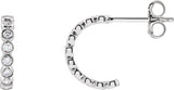 14K Gold Round Lab-Grown Diamond Bezel-Set Hoop Earrings - White Gold - view 5