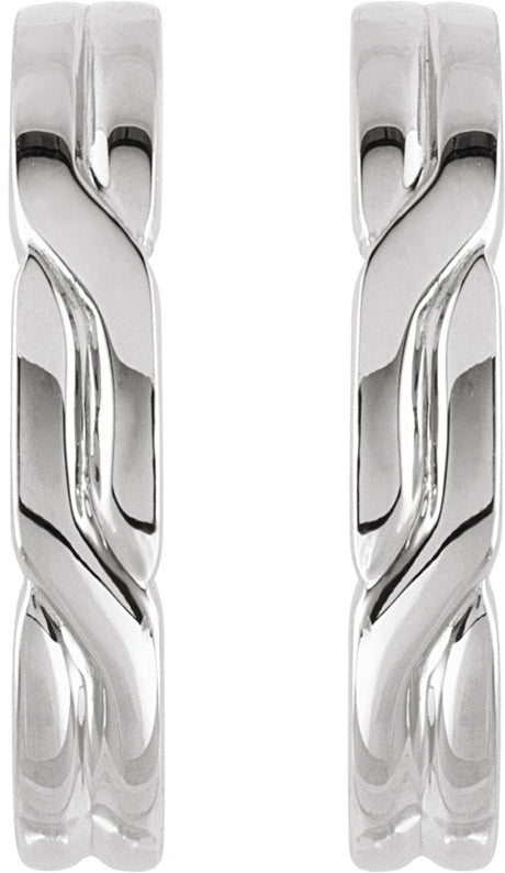 Platinum J-Hoop Earrings II - view 2