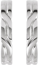 14K Gold J-Hoop Earrings II - White Gold - view 2