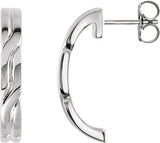 Platinum J-Hoop Earrings II