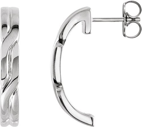 Platinum J-Hoop Earrings II