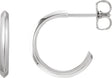 14K Gold Knife-Edge Hoop Earrings - White Gold