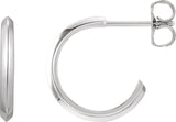 Platinum Knife-Edge Hoop Earrings