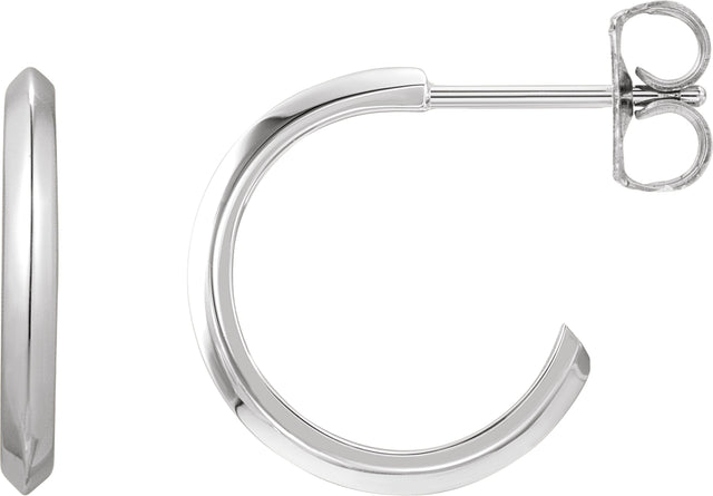 Platinum Knife-Edge Hoop Earrings