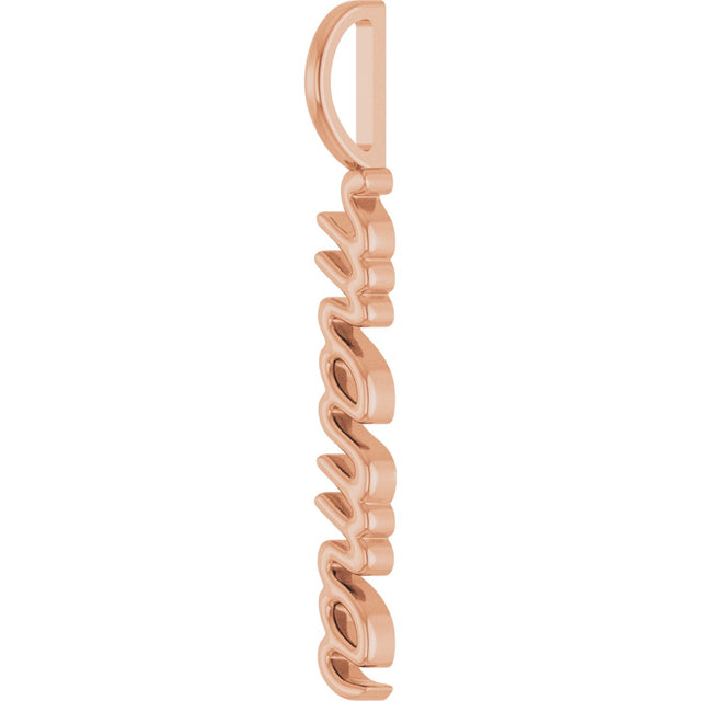 14K Gold Mama Pendant – 30.19x3.32mm - Rose Gold - view 2
