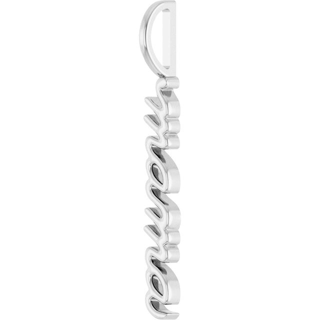 14K Gold Mama Pendant – 30.19x3.32mm - White Gold - view 2