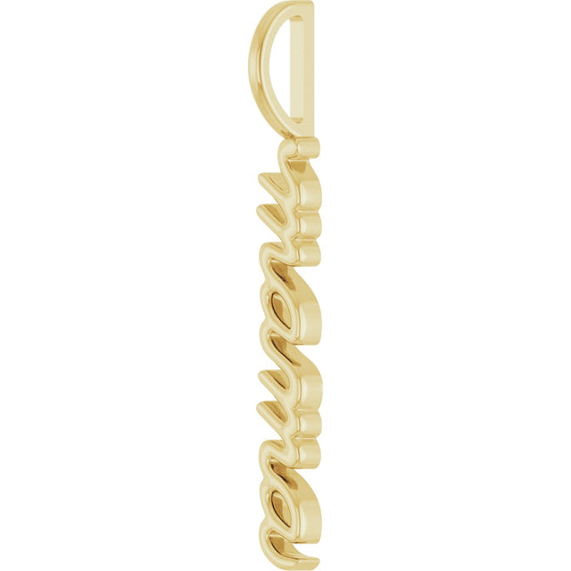 14K Gold Mama Pendant – 30.19x3.32mm - Yellow Gold - view 2