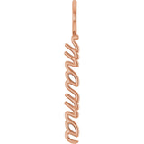 14K Gold Mama Pendant – 30.19x3.32mm - Rose Gold