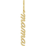 14K Gold Mama Pendant – 30.19x3.32mm - Yellow Gold