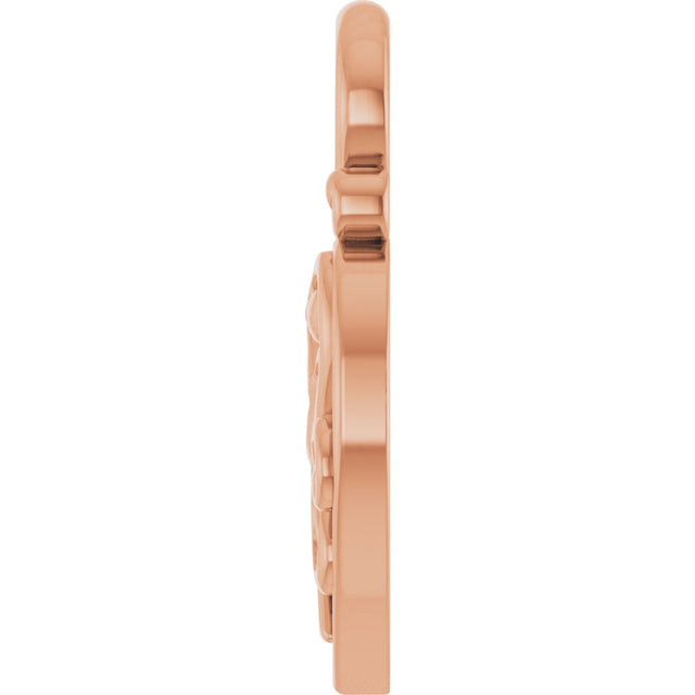 14K Gold Lock Heart Pendant - Rose Gold - view 8