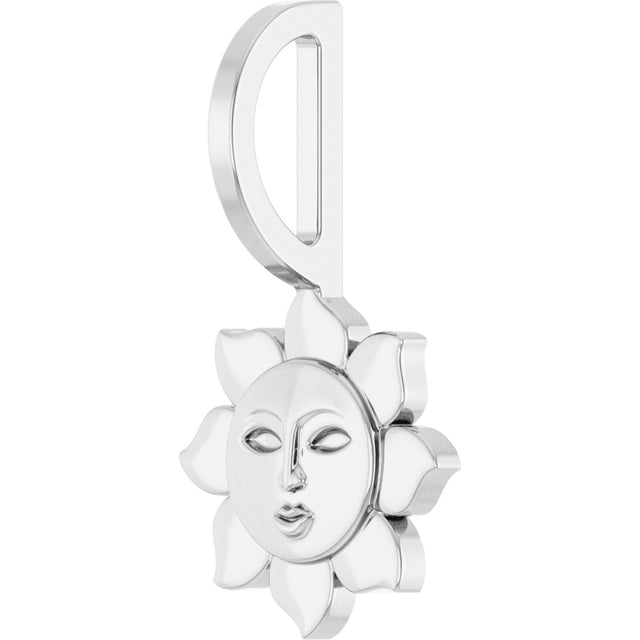 14K Gold Sun Pendant – 17.81x9.98mm - White Gold - view 2