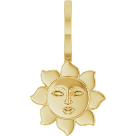 14K Gold Sun Pendant – 17.81x9.98mm - Yellow Gold