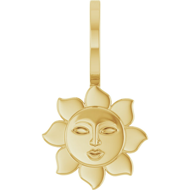 14K Gold Sun Pendant – 17.81x9.98mm - Yellow Gold