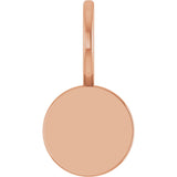 14K Gold Engravable Disc Pendant - Rose Gold