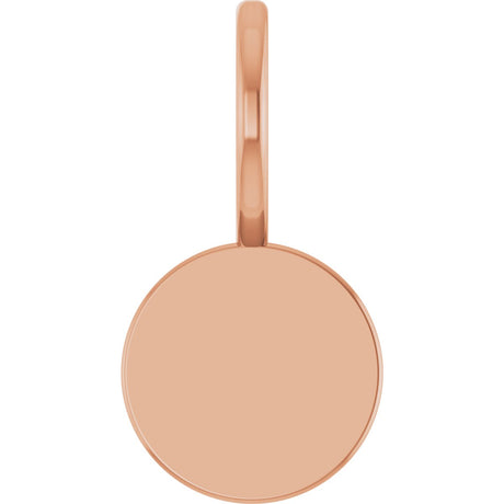 14K Gold Engravable Disc Pendant - Rose Gold