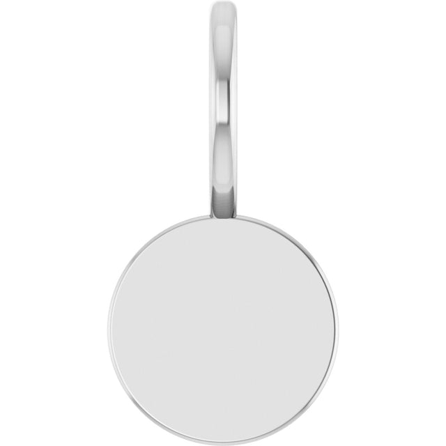 14K Gold Engravable Disc Pendant - White Gold