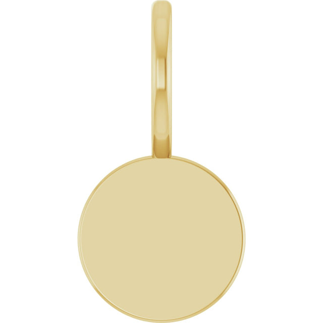 14K Gold Engravable Disc Pendant - Yellow Gold