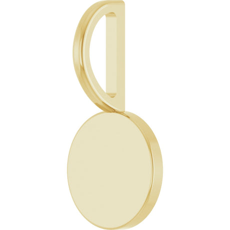 10K Gold Engravable Disc Pendant - view 2
