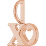 14K Gold XO Pendant - Rose Gold - view 2