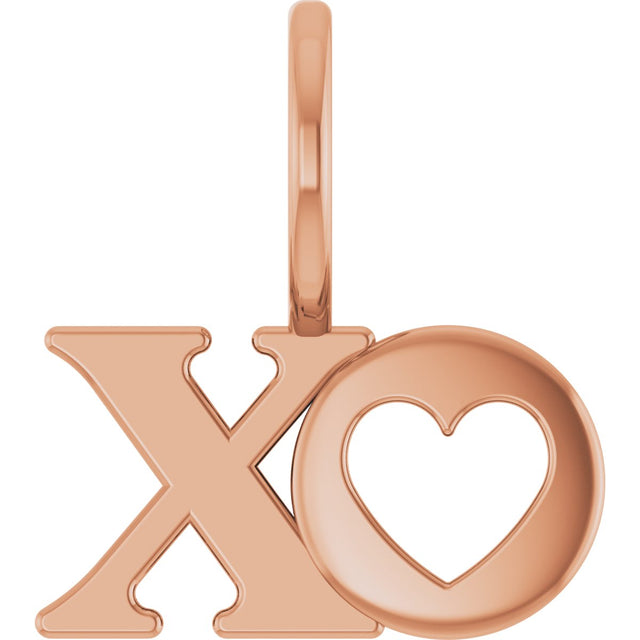 14K Gold XO Pendant - Rose Gold