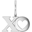 14K Gold XO Pendant - White Gold