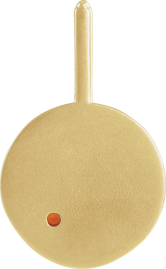 14K Gold Round Natural Mexican Fire Opal & Natural Diamond Zodiac Pendant – 0.0025 CTW - Yellow Gold - view 6