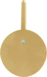 14K Gold Round Natural Blue Zircon & Natural Diamond Zodiac Pendant - Yellow Gold - view 6