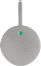 Platinum Round Natural Emerald & Natural Diamond Zodiac Pendant - view 9