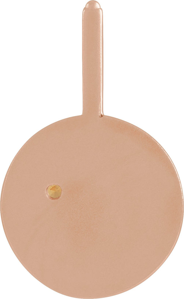 14K Gold Round Natural Spessartite Garnet & Natural Diamond Zodiac Pendant – 0075 CTW - Rose Gold - view 9