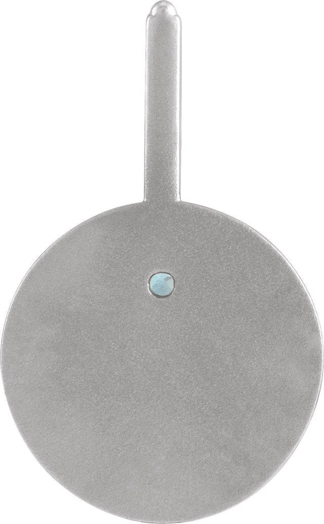 14K Gold Round Natural Blue Zircon & Natural Diamond Zodiac Pendant - White Gold - view 6