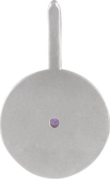 14K Gold Round Natural Amethyst & Natural Diamond Zodiac Pendant - White Gold - view 6