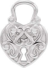 Platinum Lock Heart Pendant - view 9