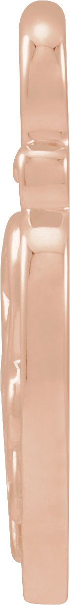 14K Gold Lock Heart Pendant - Rose Gold - view 10