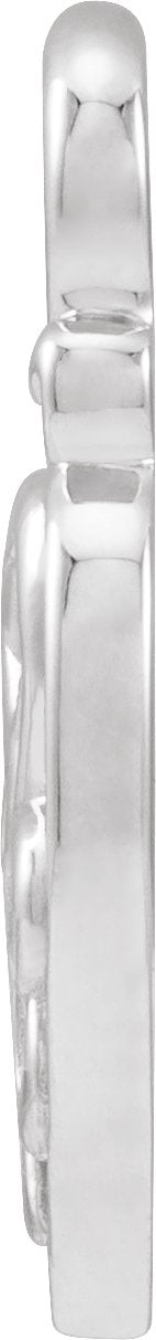 14K Gold Lock Heart Pendant - White Gold - view 10