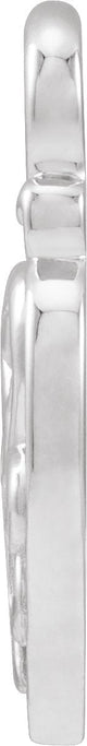 14K Gold Lock Heart Pendant - White Gold - view 10