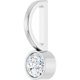 14K Gold Round Natural Diamond Bezel-Set Solitaire Pendant - White Gold - view 8