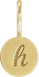 10K Gold Engravable Disc Pendant - view 4