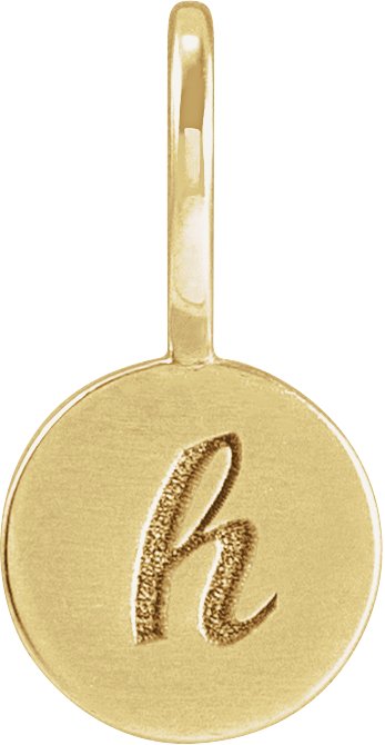 10K Gold Engravable Disc Pendant - view 4