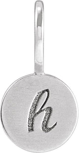 14K Gold Engravable Disc Pendant - White Gold - view 4
