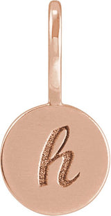 14K Gold Engravable Disc Pendant - Rose Gold - view 4