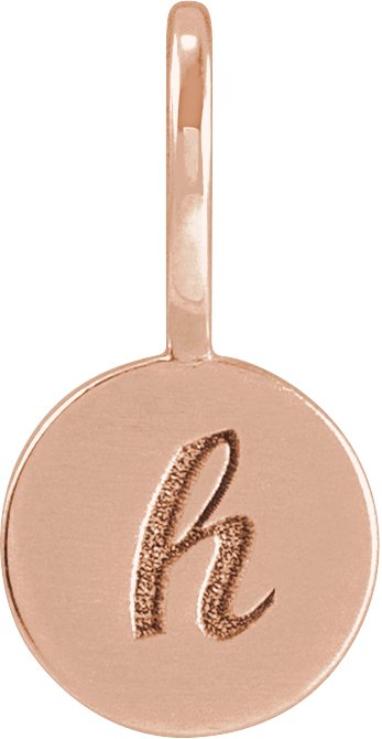 14K Gold Engravable Disc Pendant - Rose Gold - view 4